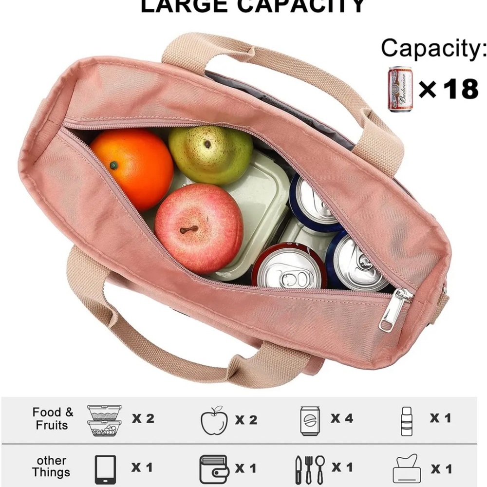 New W/O Tags WEITARS Outdoor Adventure Insulated Lunch Bag Cold/Hot Pink Tote - Picture 10 of 14
